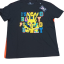 Playera azul marino estampado con letras