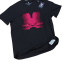 Playera negra estampado rosa